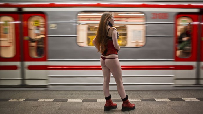 Girls in the subway in the summer