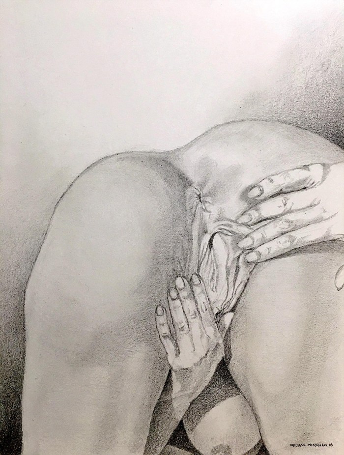 Pornographic drawings with a pencil