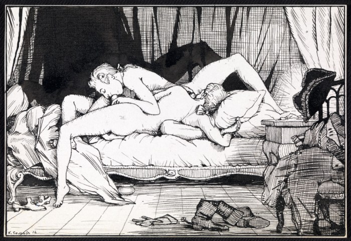 Scandalous erotic drawings