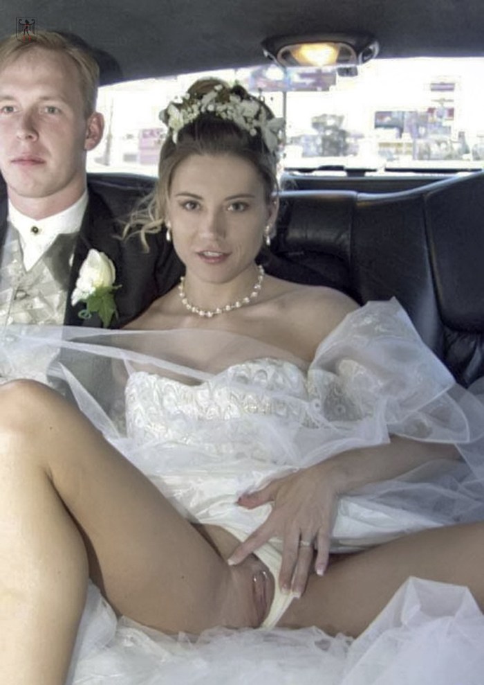 Bride in stockings without panties