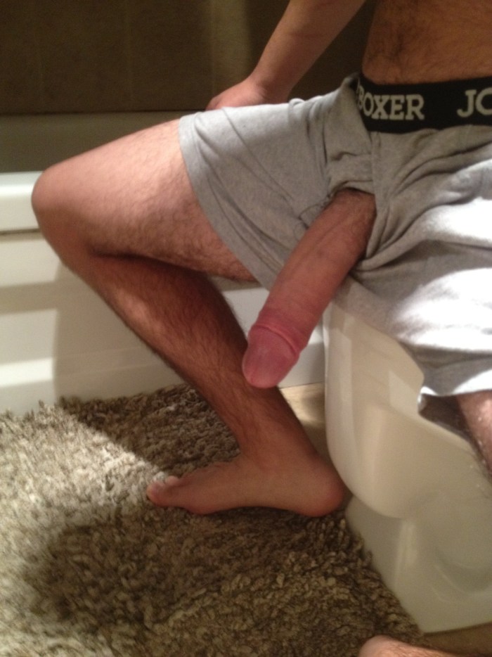 Men's huge members in shorts