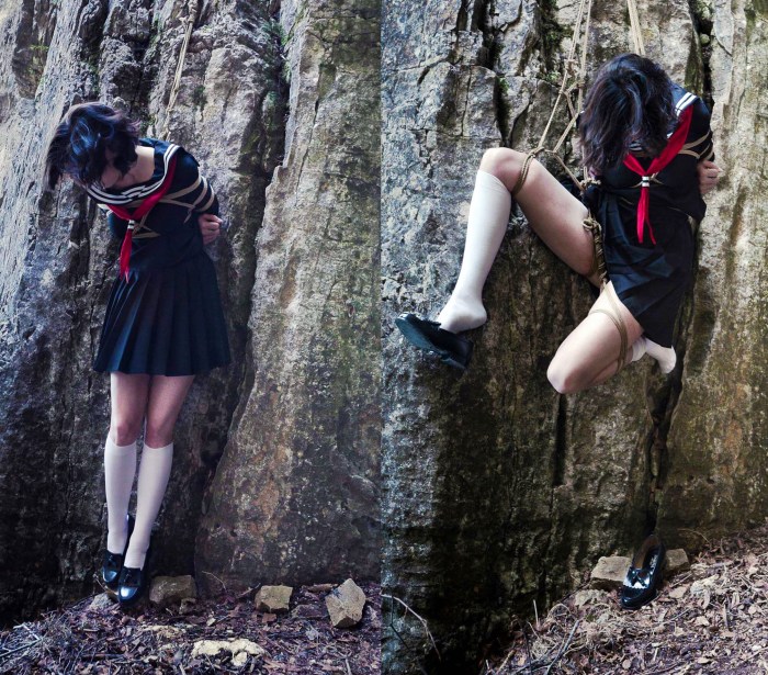 Girls touch each other