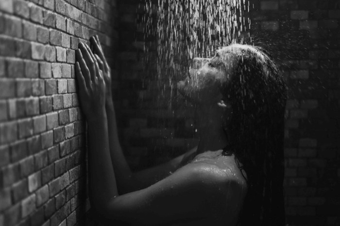 Man and woman in the shower