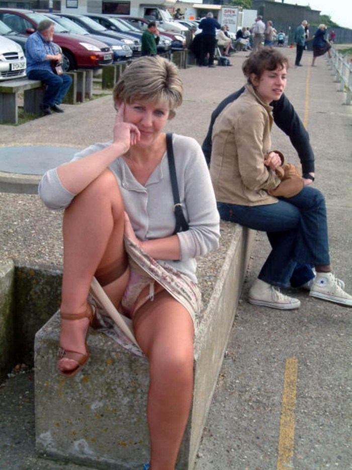 Girls Students Flashing Upskirt and Tits Outdoors