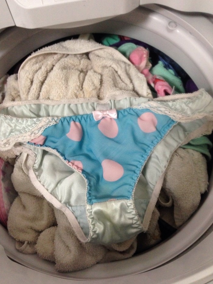 Dirty panties in a washing machine
