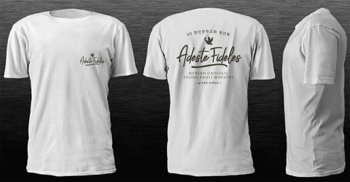 White T -shirt in front and back