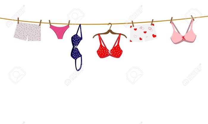 Lingerie hangs on a rope