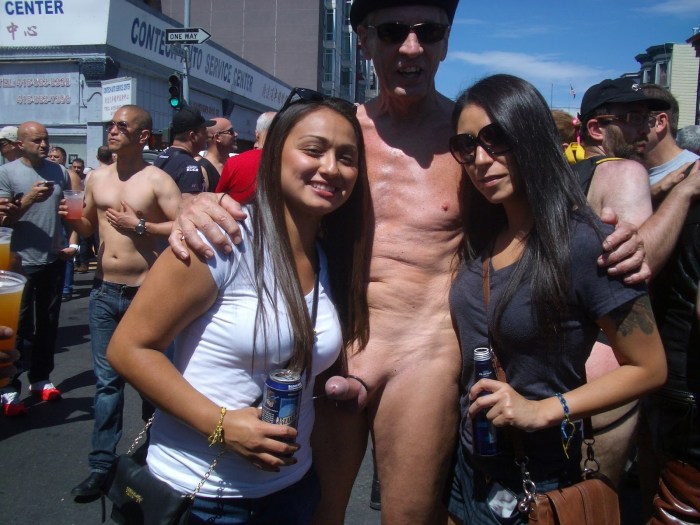 Naked men with hairy member