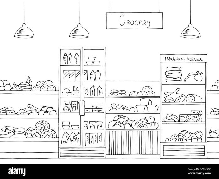 Graphic drawing supermarket