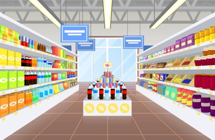 Supermarket shelves Illustration