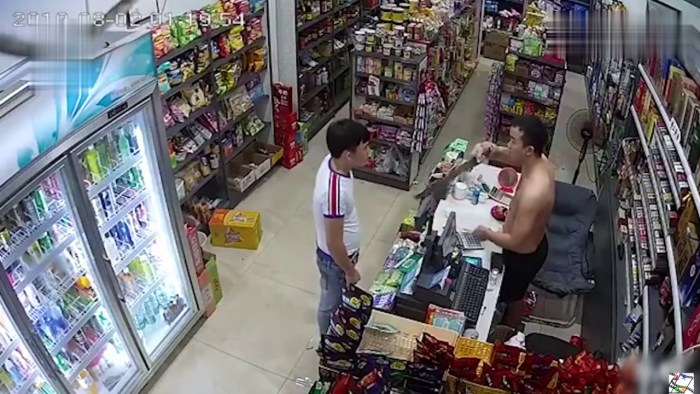 Japanese in the supermarket naked