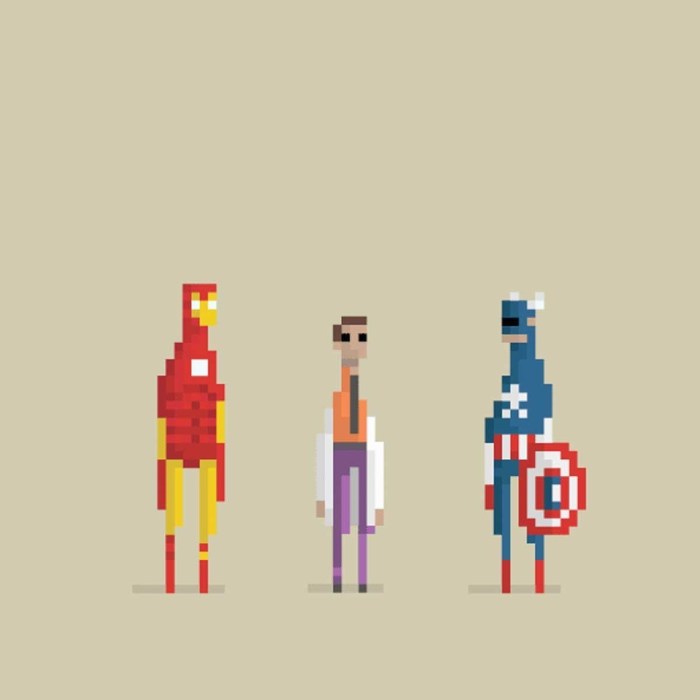 Minimalistic characters Pixel Arta