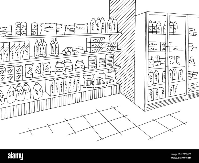 Shelf with products vector