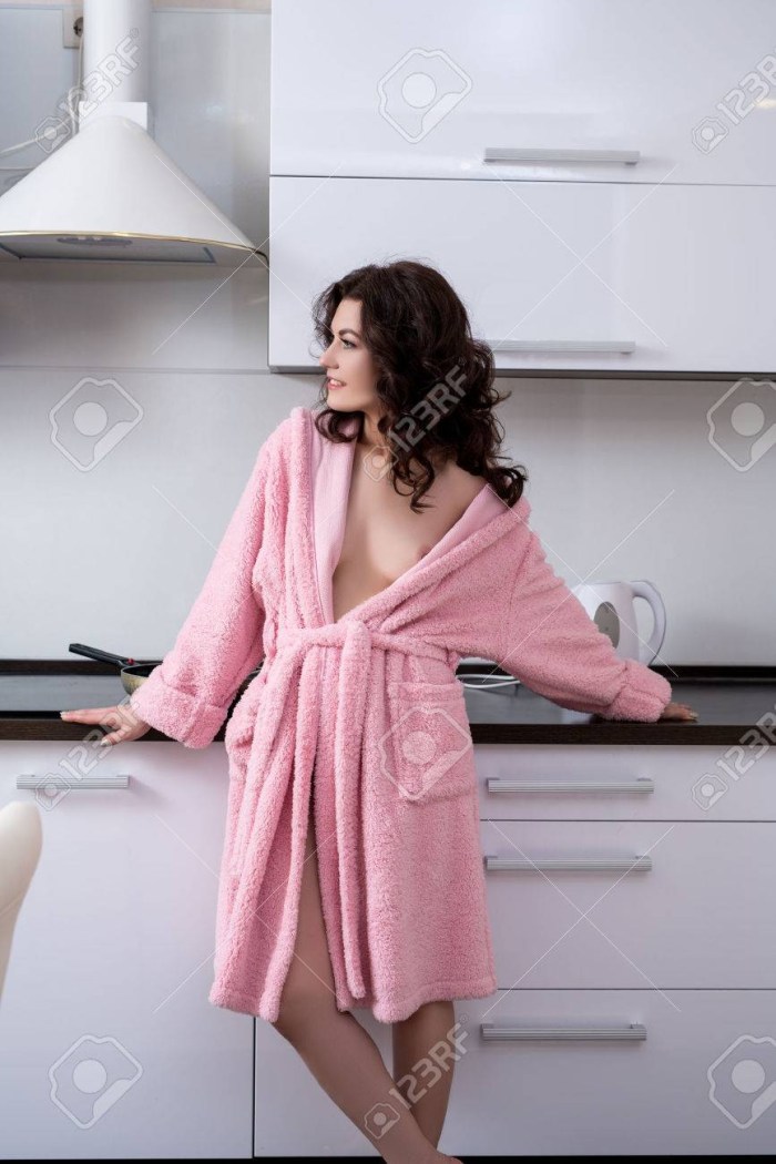 Jianna Michaels in a transparent peignoir