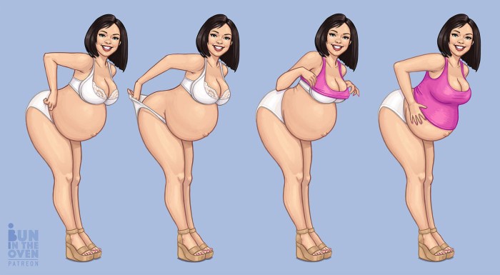 Naked pregnant women