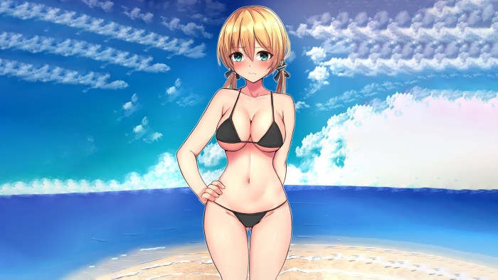 Hentai swimsuit in oil