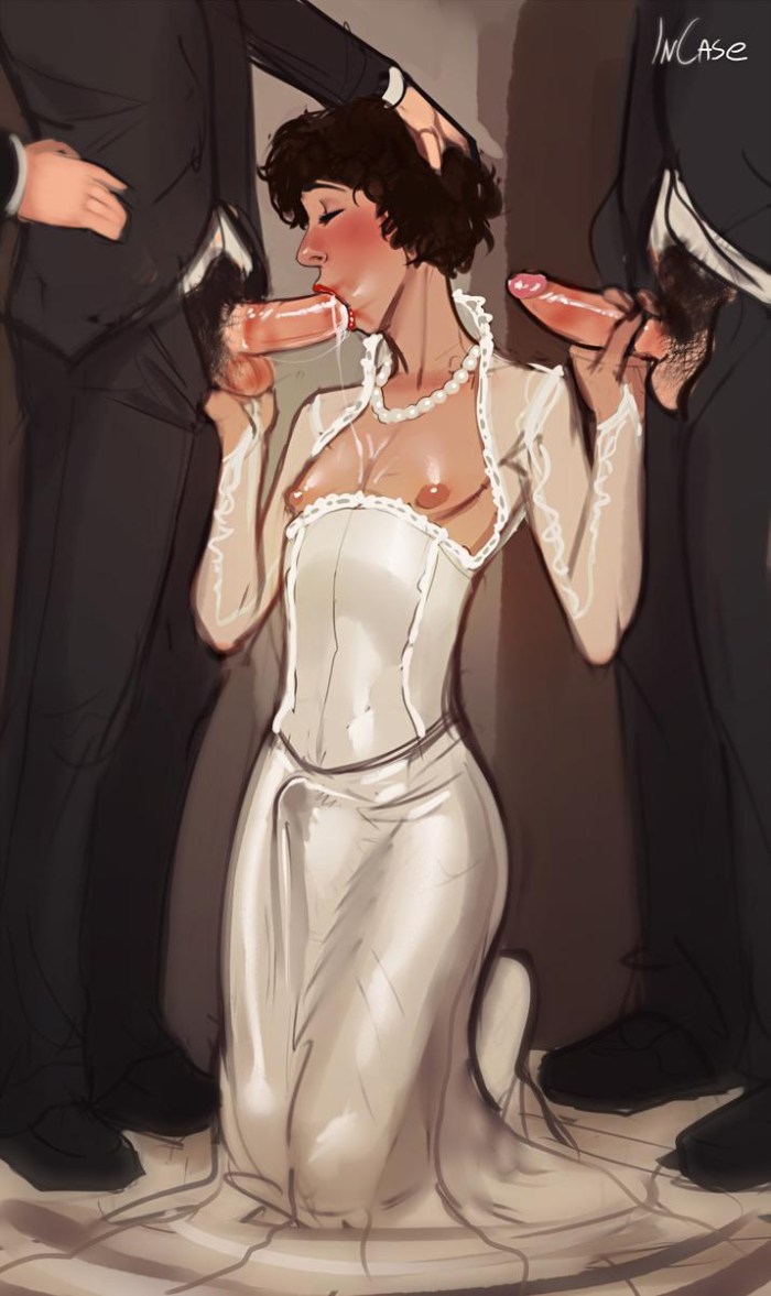 Futanari in a wedding dress
