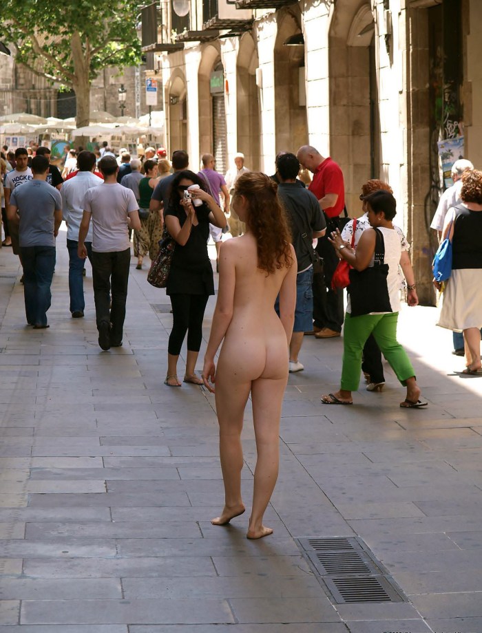 Naked women on a public beach