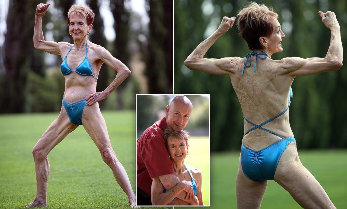 Elderly granny in stockings