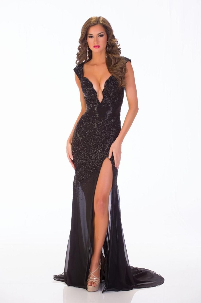 Milf in a silk dress