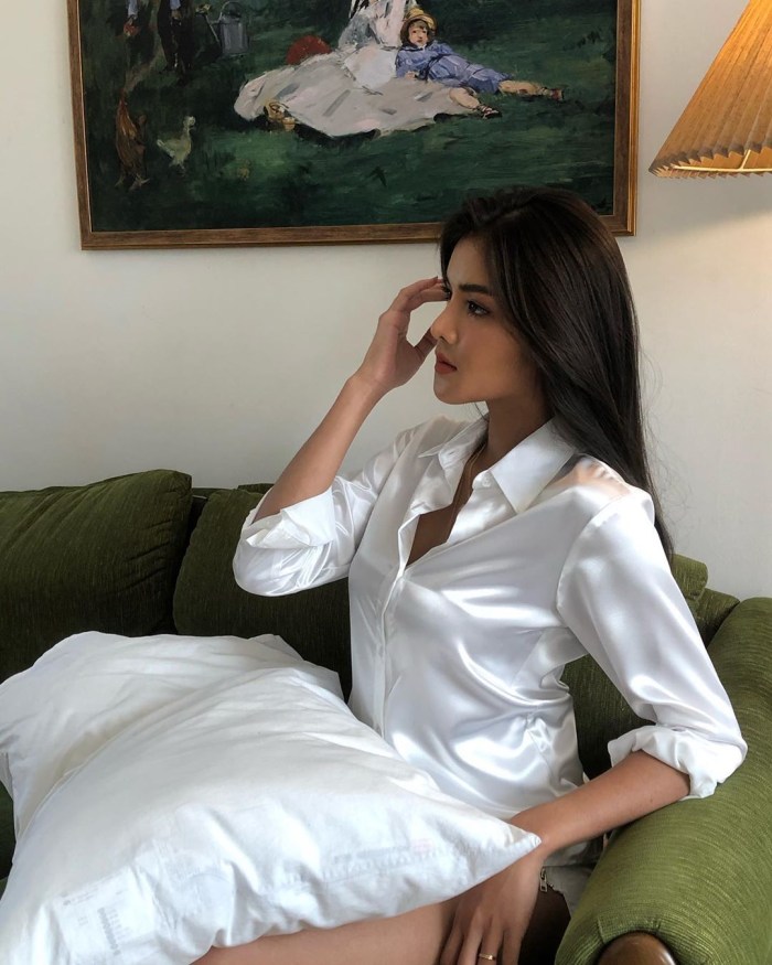 Girl in a white sheet