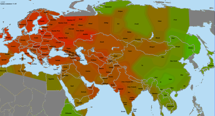 Genetics of the Slavs R1a1 on the map of Europe