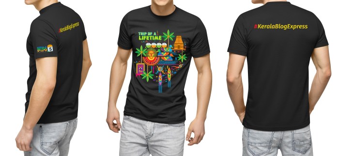 Black T -shirt in front and back