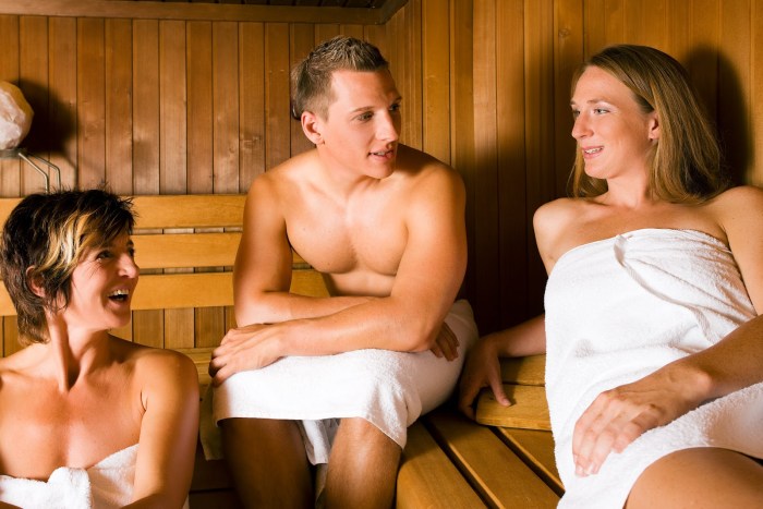 Naked mature women in the bathhouse