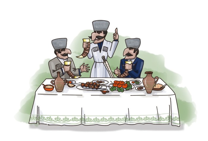 Georgian cuisine vector drawing