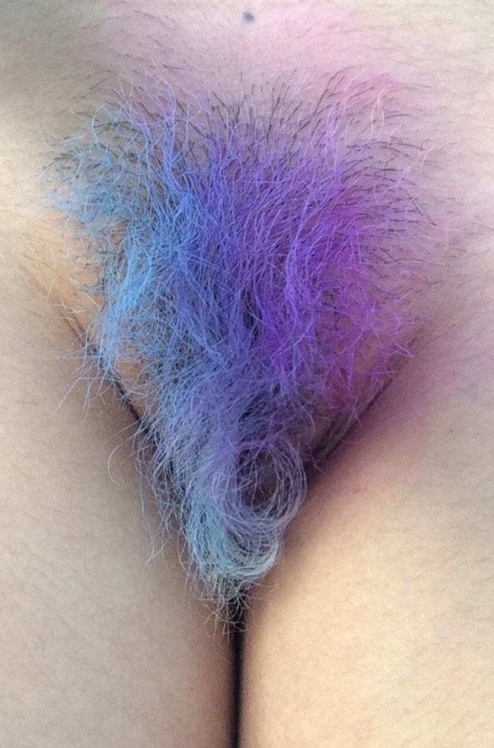 Beautiful pussy with hair on the pubis