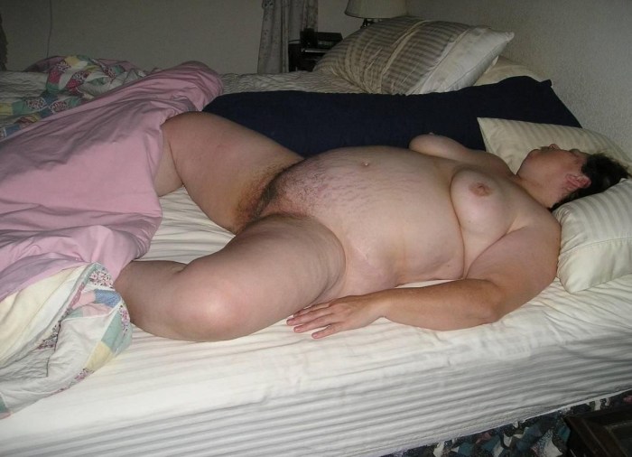 Sleeping naked elderly women