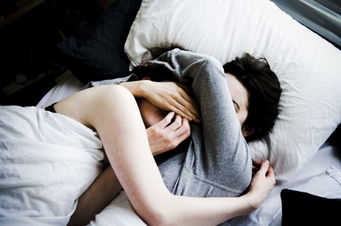 Lying in an embrace