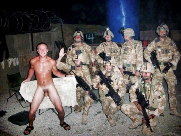 Naked Russian soldiers