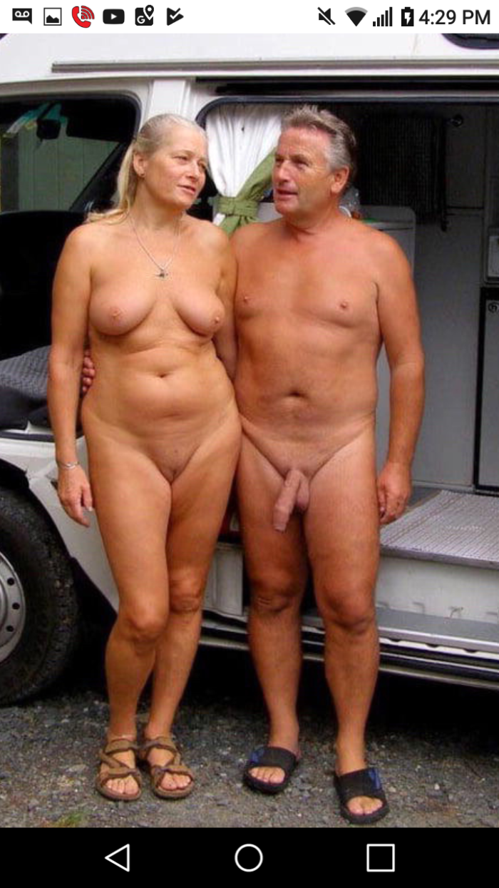 Naked elderly couples on the beach