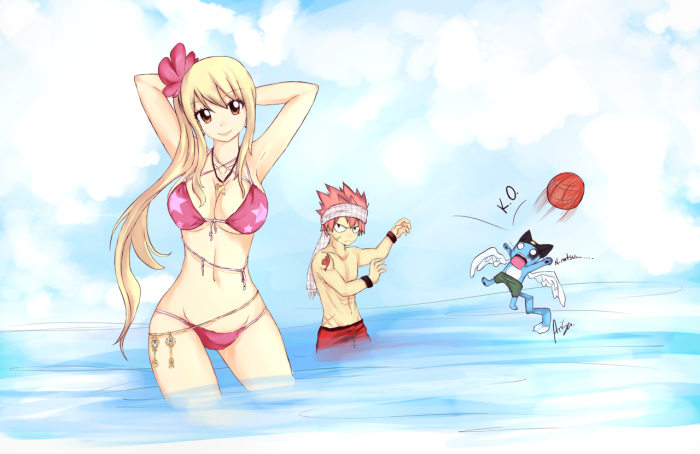 Fairy Tail Lucy and Elsa in the bath