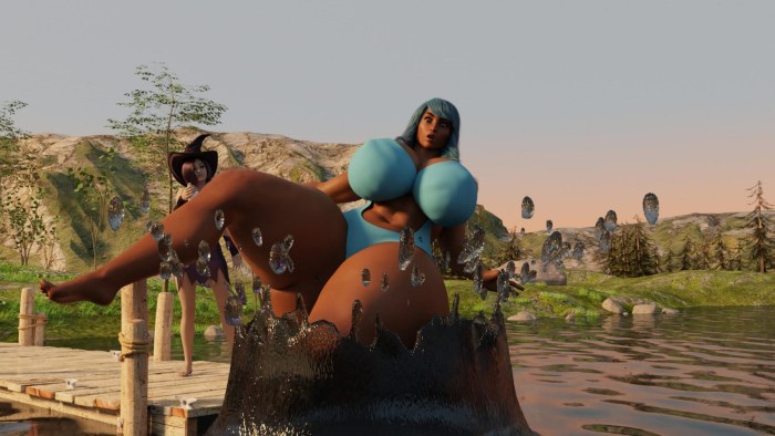 Naked beauties fishing