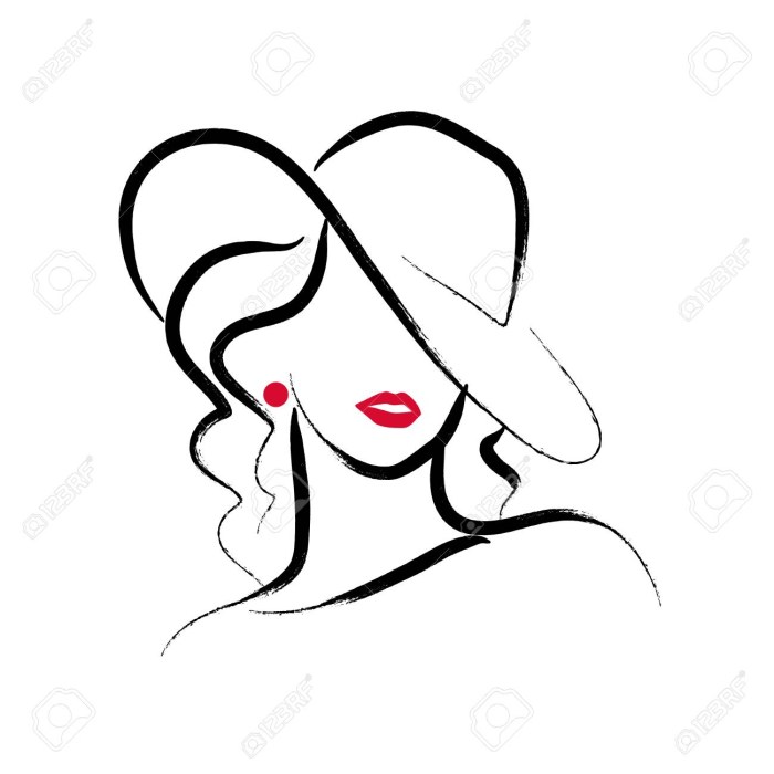 The silhouette of a girl in a hat