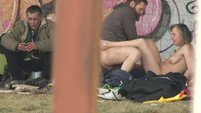 Orgasm in a public place