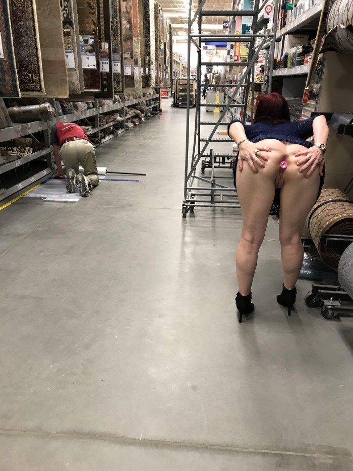 Girls show anal in public