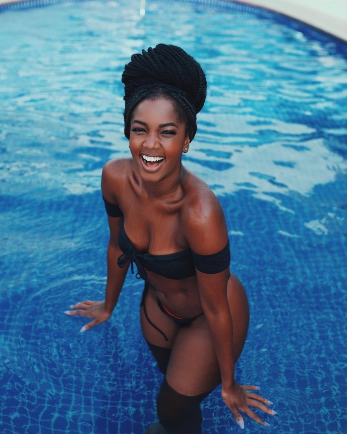 Black girls by the pool