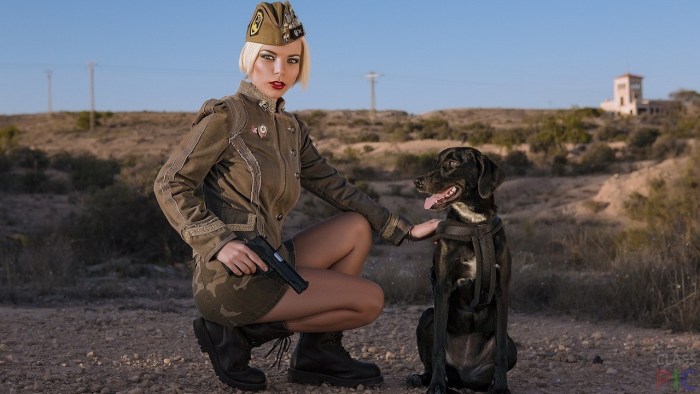 Girls in military uniform