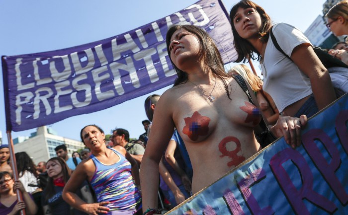 Naked girls on protests