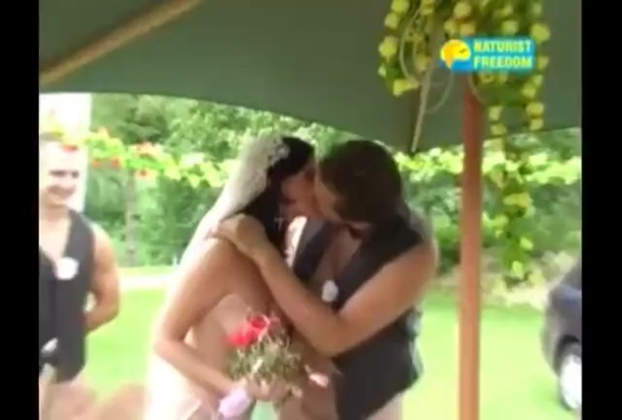 Naked wife after the wedding