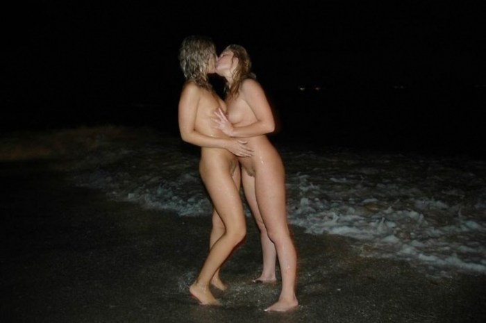 Night bathing naked