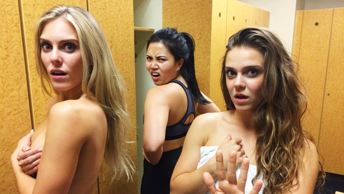 Beautiful girls in the locker room