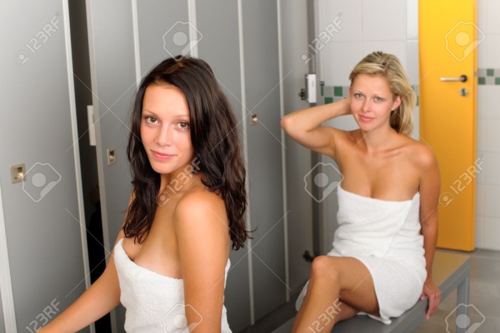 Women in a female locker room