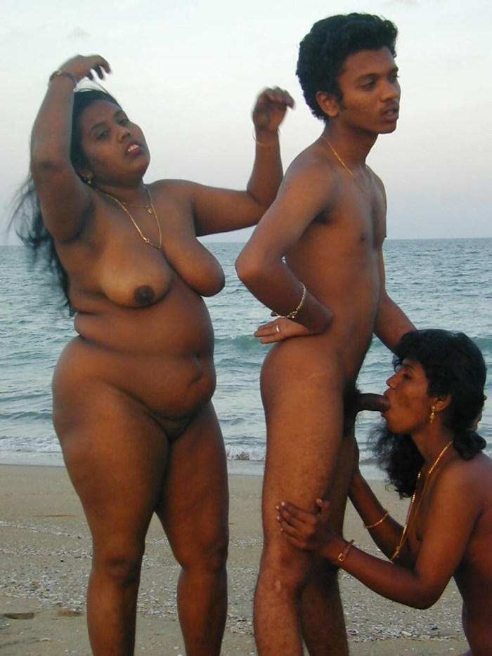 Naked mature Indian women on the beach