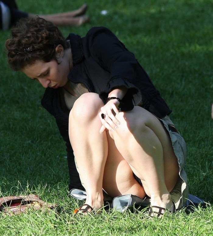 Britney Spears without panties in the car