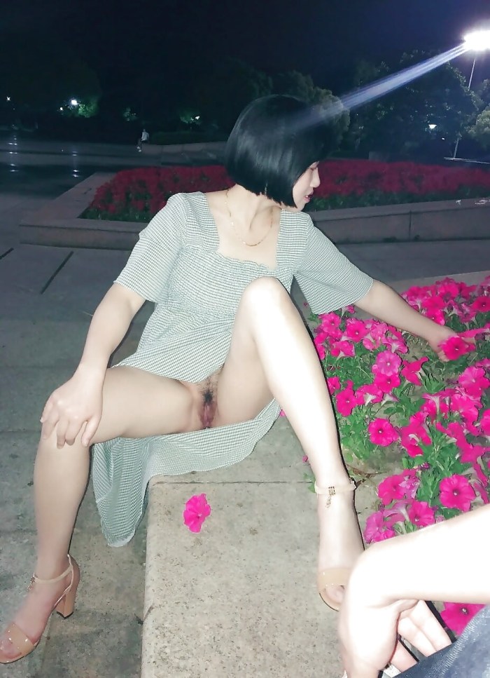 Under a skirt without panties large