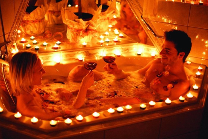 Romantic in the bathroom